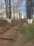 По ул. Лихачева в городе Кудымкаре начался ремонт тротуаров