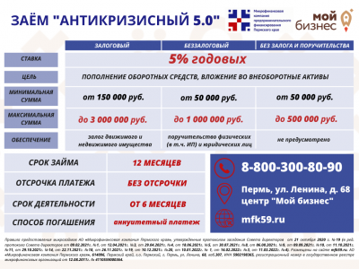 Предприниматели Пермского края смогут брать льготные госкредиты под 5%